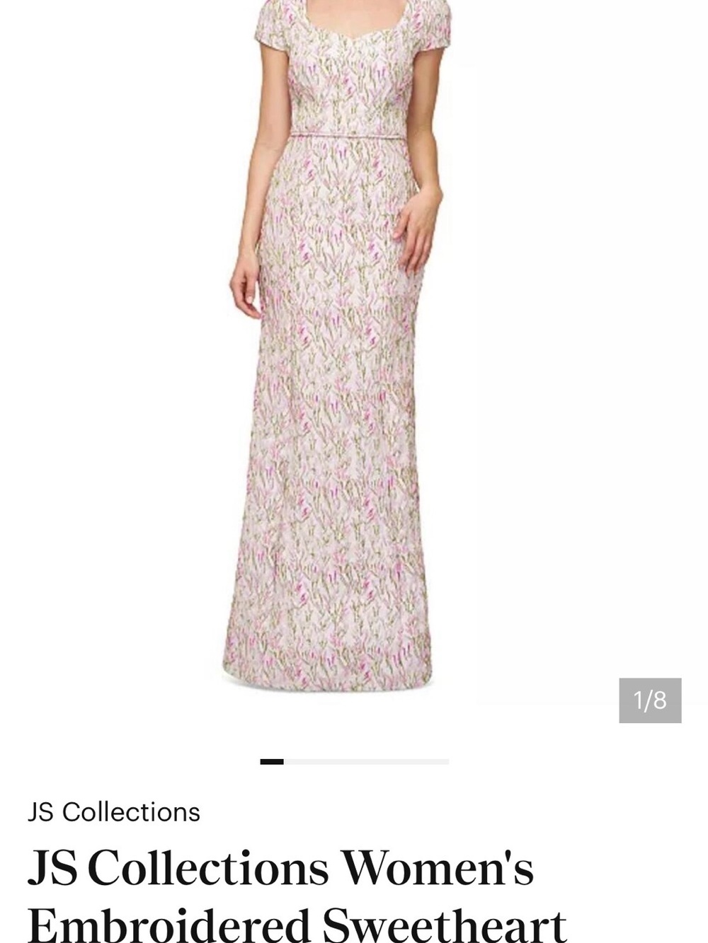 JS Collections Pink and Cream Floral Embroidered Maxi Skirt